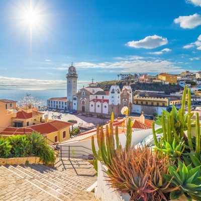 Landscape with Candelaria town on Tenerife, Canary Islands, Spain