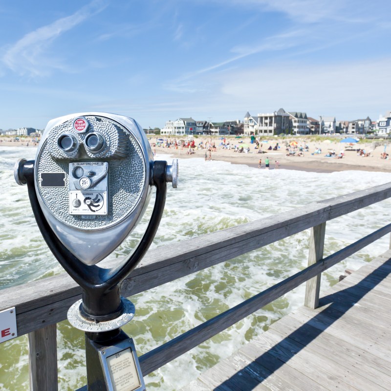 Beach views from the pier in Ocean Grove, New Jersey.