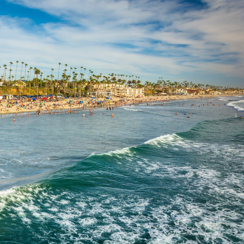 Beach views in Oceanside, California.