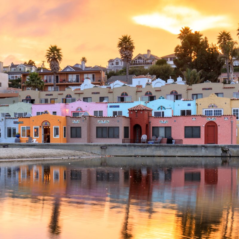 Beach views in quaint Capitola Village, California.