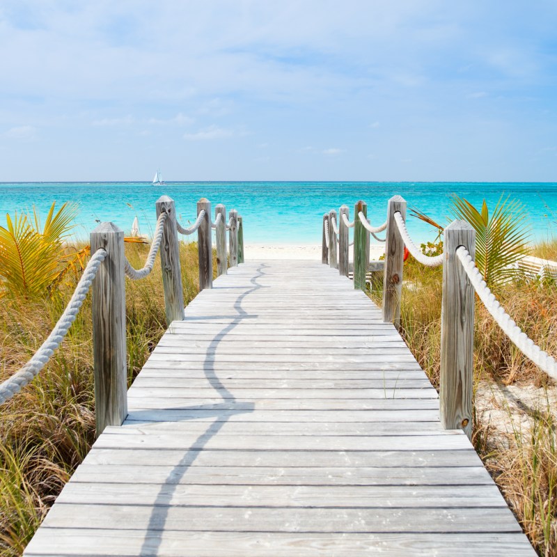 Beach views on Providenciales Island in the Turks and Caicos.