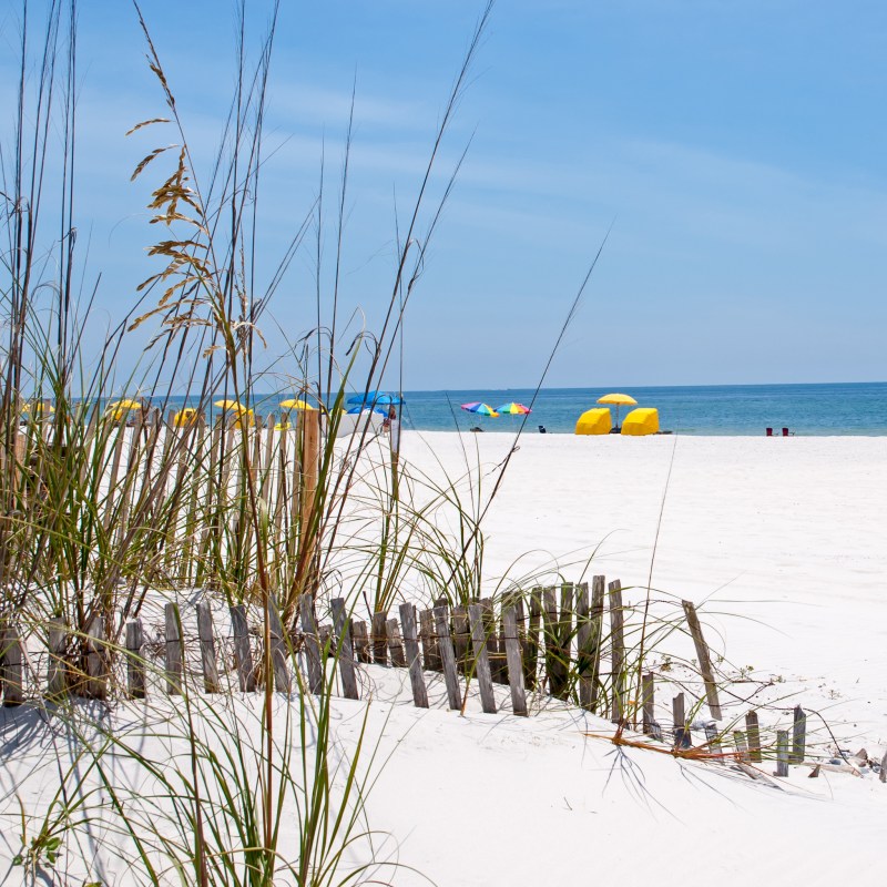 Beachgoers in Gulf Shores, Alabama.