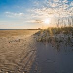 Beautiful beach scene in Gulfport, Mississippi.