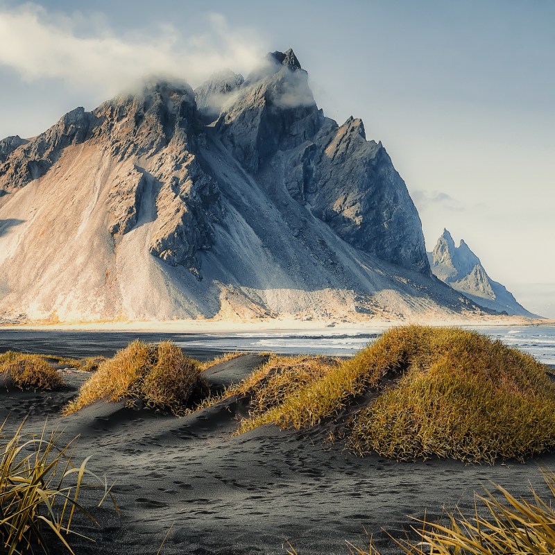 Beautiful landscape of Iceland near Stokksnes.