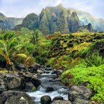 Beautiful landscape on the Napali Coast of Kauai, Hawaii.