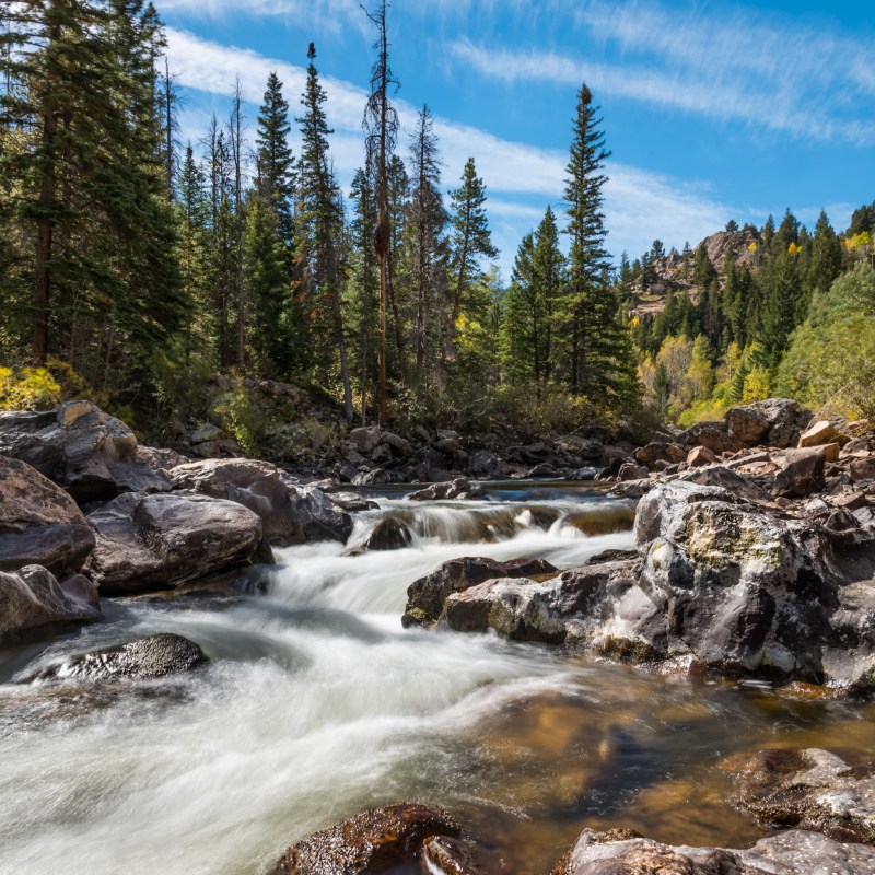 Beautiful mountain landscape in Poudre Canyon.