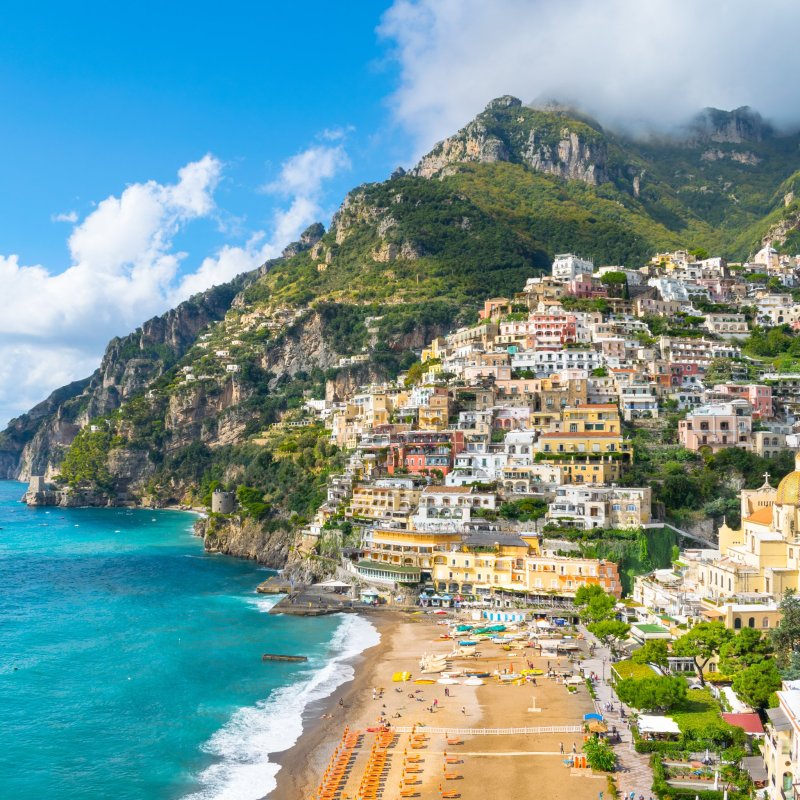 Beautiful Positano on the Amalfi Coast of Italy.