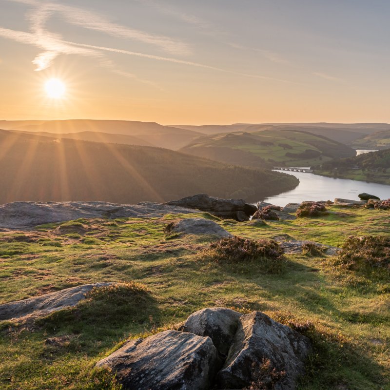 Beautiful rolling landscapes in Derbyshire's Peak District.