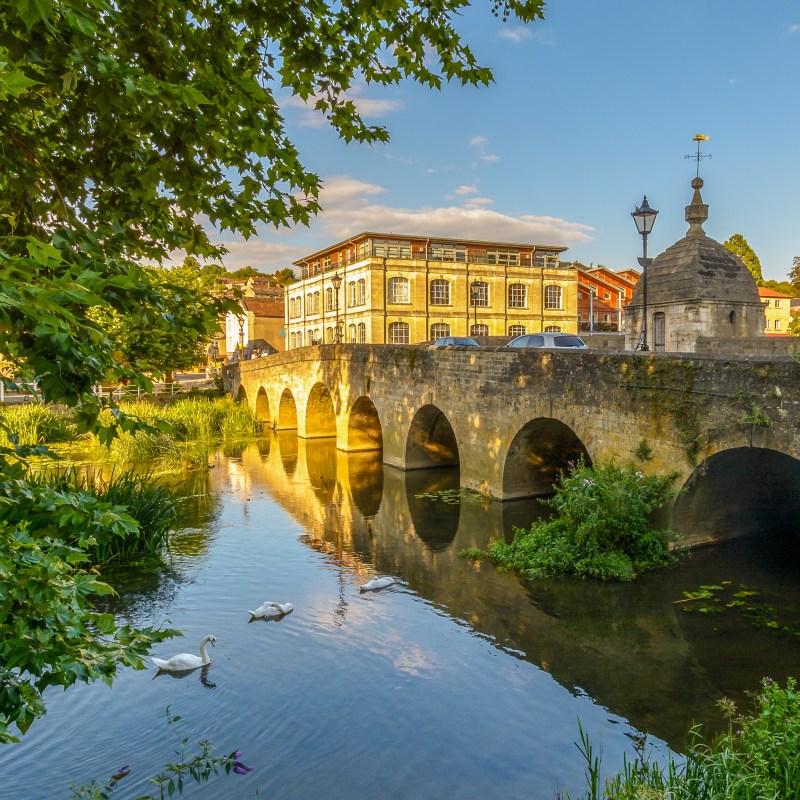 Beautiful summer views at Bradford-On-Avon in West Wiltshire.