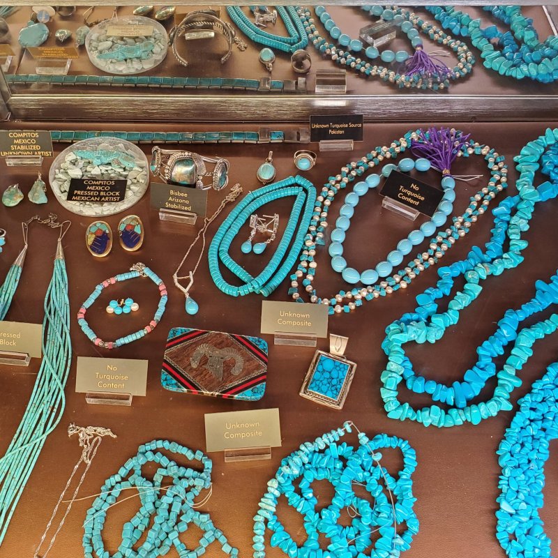 Beautiful turquoise jewelry for sale in New Mexico.