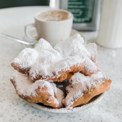 Beignets and coffee from Cafe Du Monde.