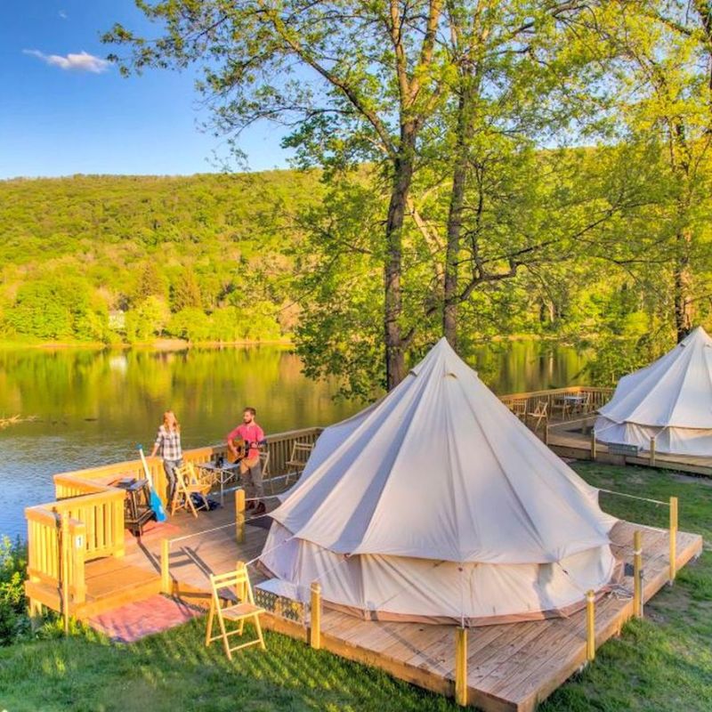 Bell tents in Pennsylvania.