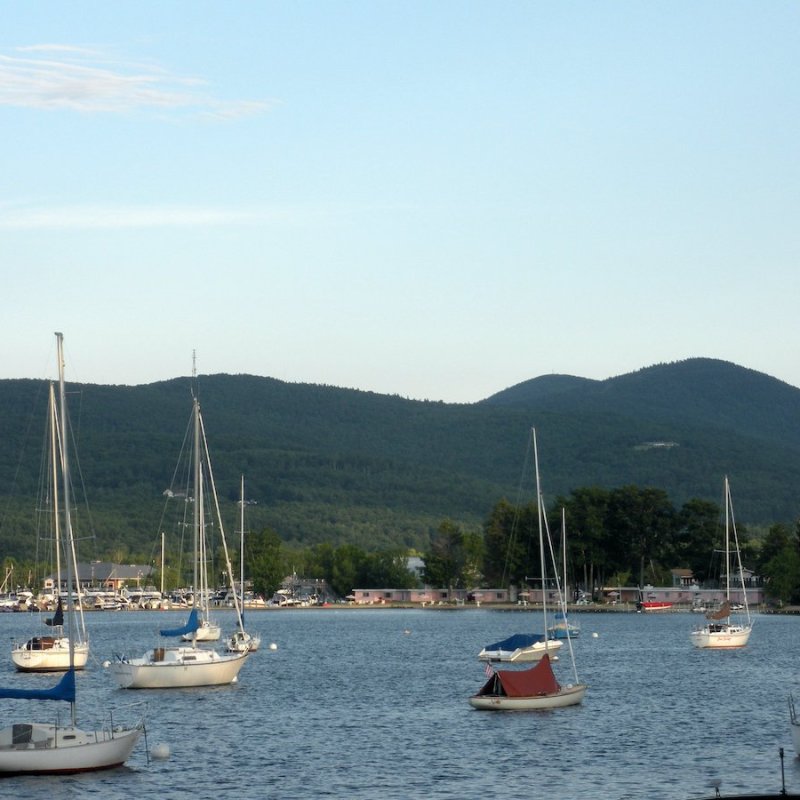 Boats in Lake Winnipesaukee.