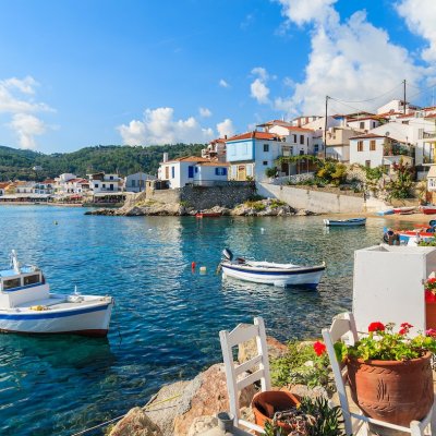 Boats near Samos, Greece.