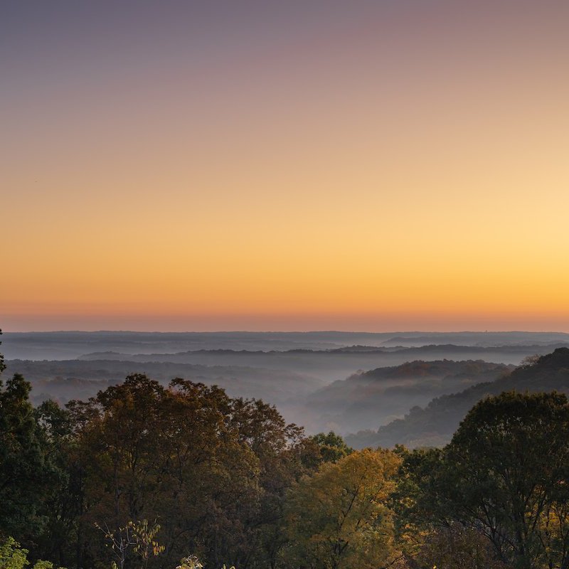Brown County State Park at sunrise.