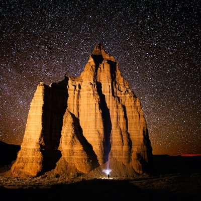 Capitol Reef National Park at night.
