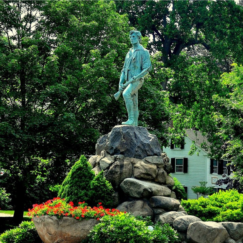 Captain John Parker statue, Lexington, Massachusetts.