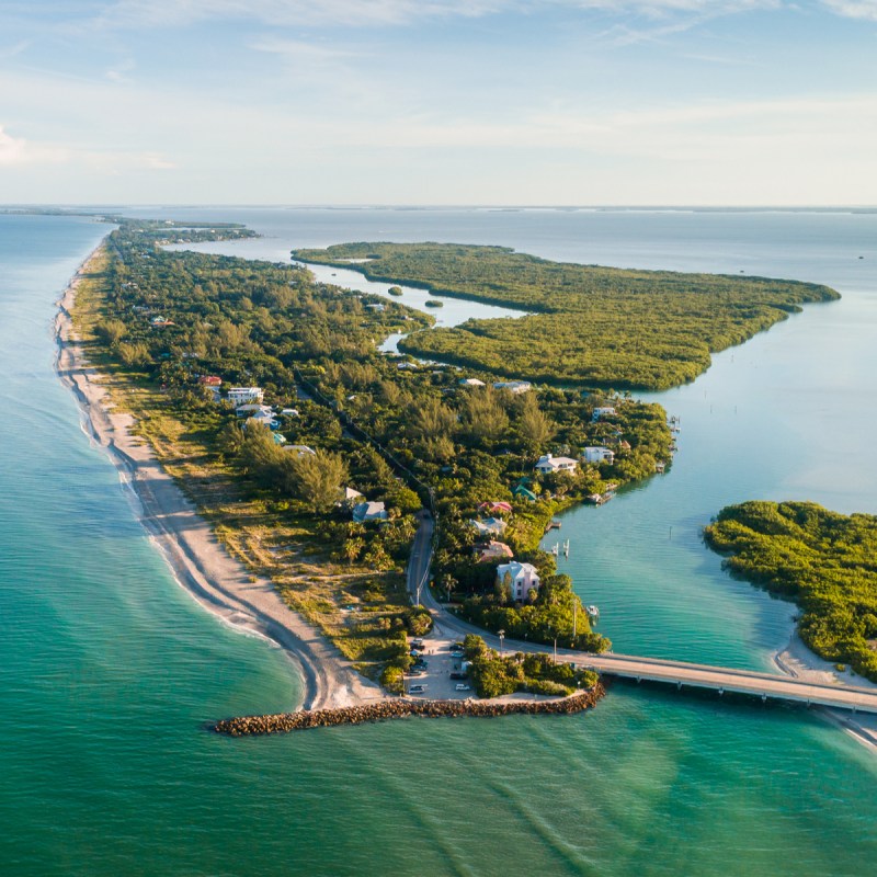 Captiva Island, Florida, aerial shot.