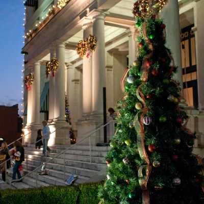 Christmas decorations in downtown Pensacola, Florida.