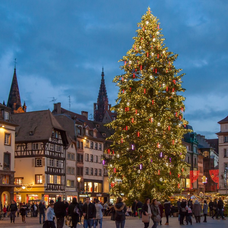 Christmas decorations in Strasbourg, France.