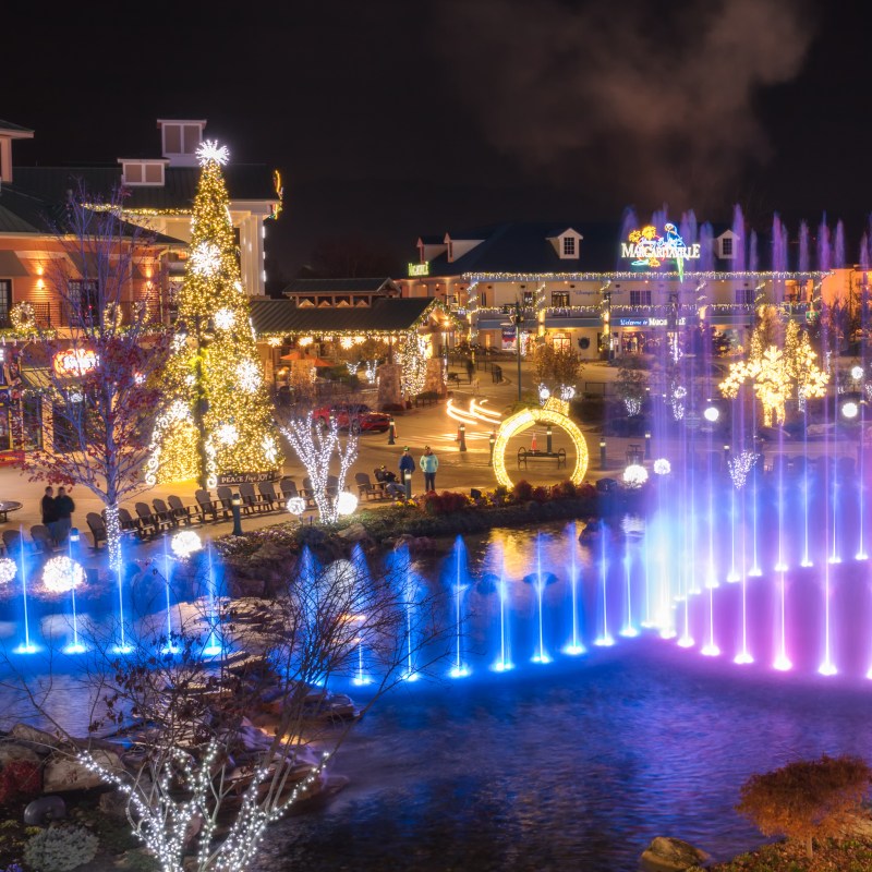 Christmas lights in Pigeon Forge, Tennessee.