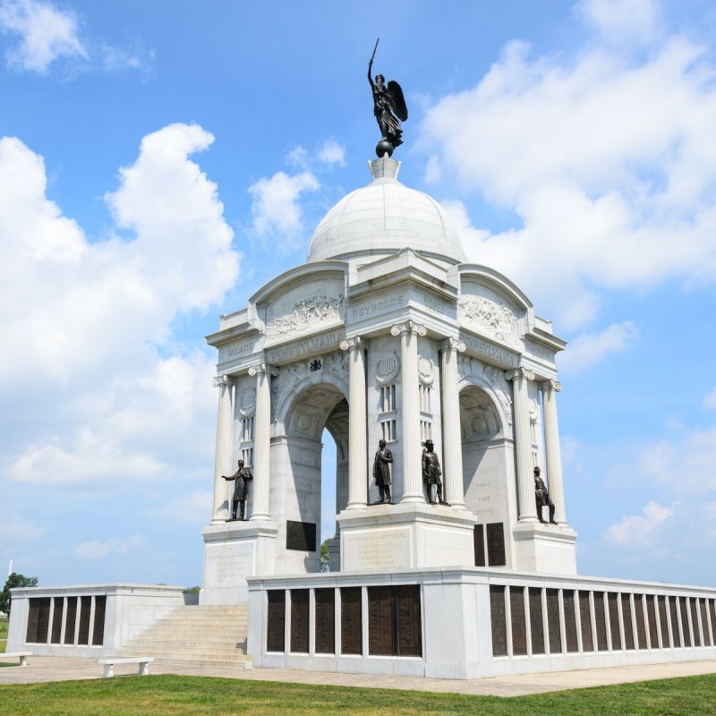 Civil War monument at Gettysburg National Historic Park.
