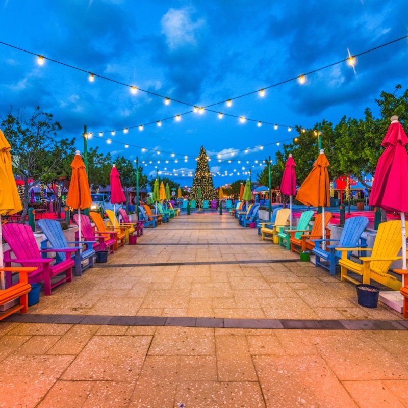 Colorful Adirondack chairs in Lauderdale-by-the-Sea.