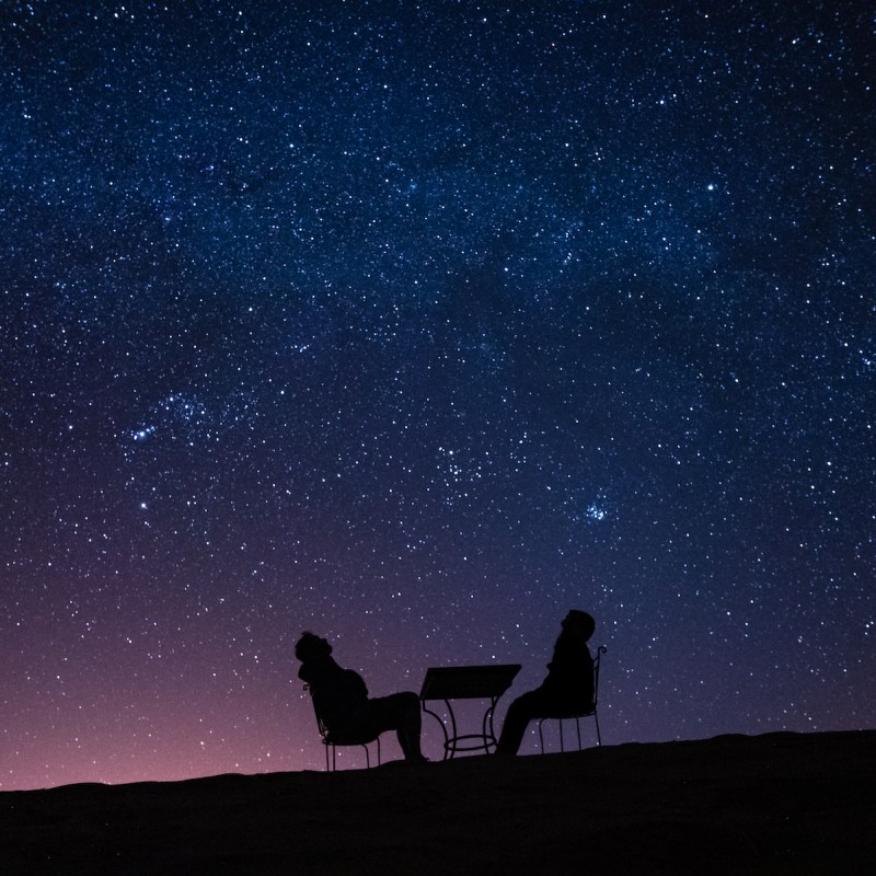 Couple stargazing.