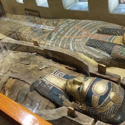 Egyptian mummies in the Wayne County Historical Museum.