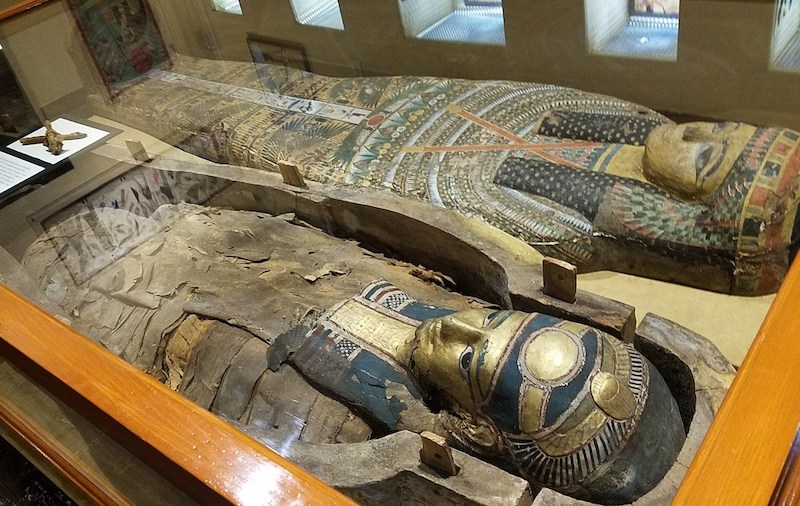 Egyptian mummies in the Wayne County Historical Museum.