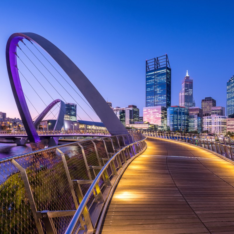 Elizabeth Quay bridge in Perth, Australia.