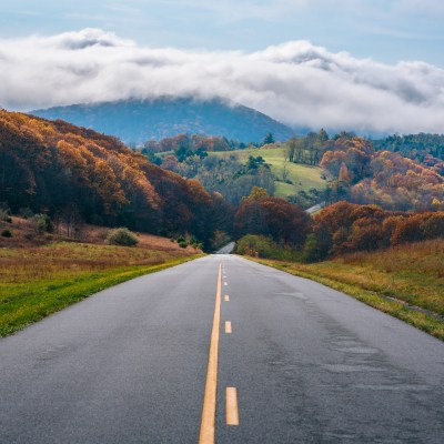 Fall foliage along the Blue Ridge Parkway in North Carolina.