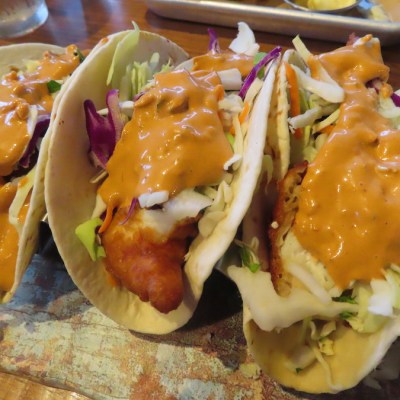 Fish tacos from Bar Harbor Ale House.