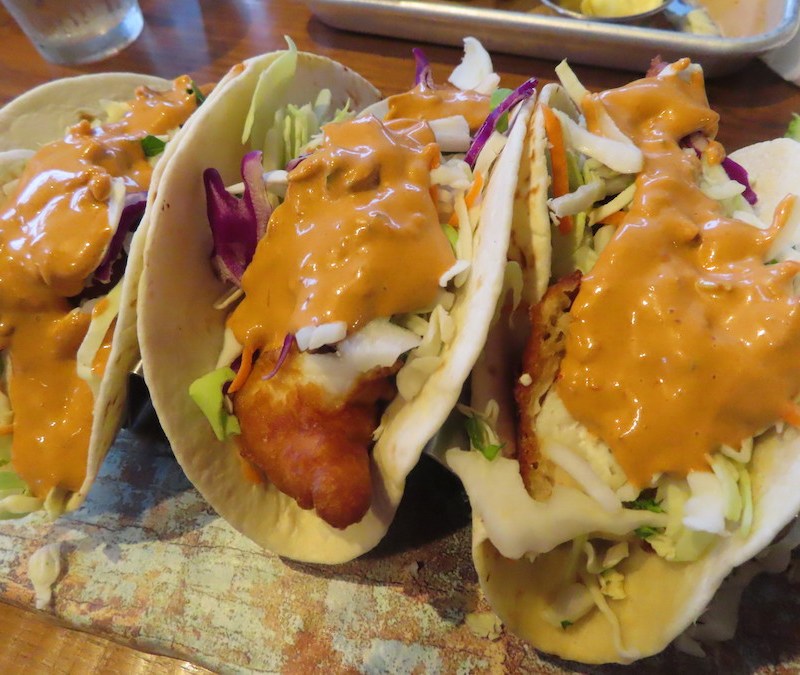 Fish tacos from Bar Harbor Ale House.