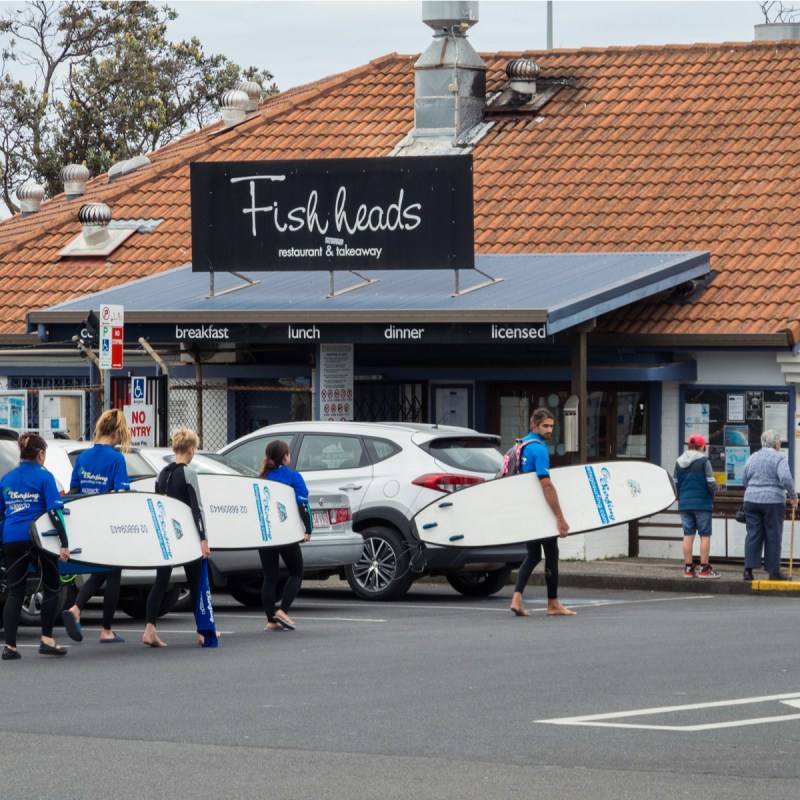 Fishheads in Byron Bay, Australia.