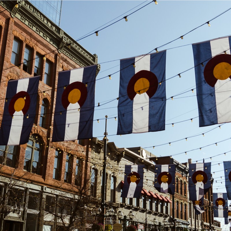 Flags, Larimer Street, Denver.