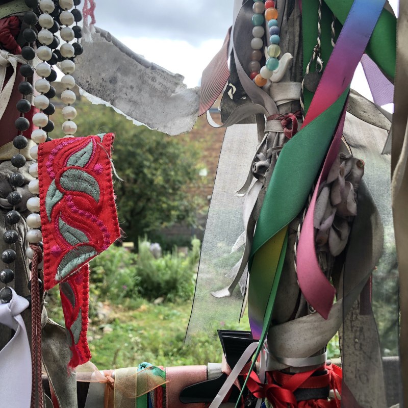 Gate art, Cross Bones Cemetery, London.