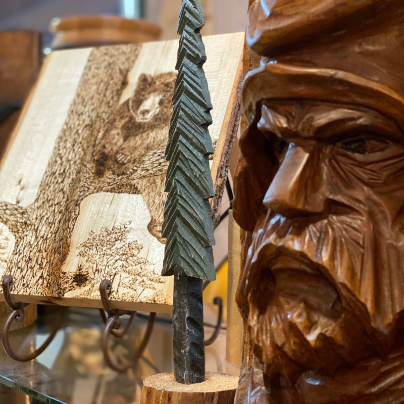 Hand-carved gifts for sale along the Great Smoky Arts and Crafts Trail.