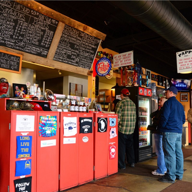 Hungry customers at Pappys Barbeque in St Louis, Missouri.