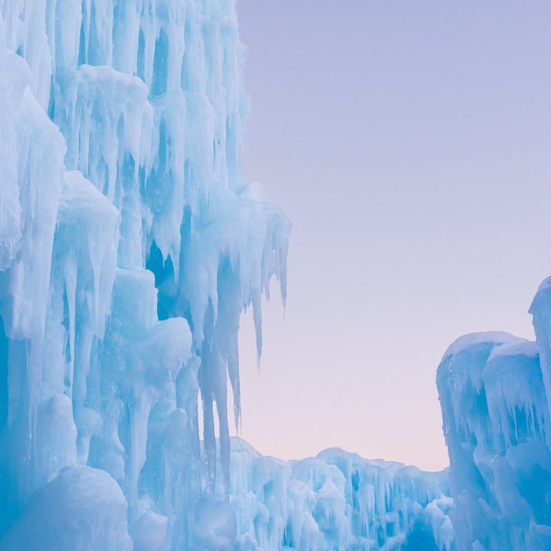 Ice formations at the Ice Caves in New Hampshire.