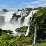 Iguazu Falls at the border between Argentina and Brazil.
