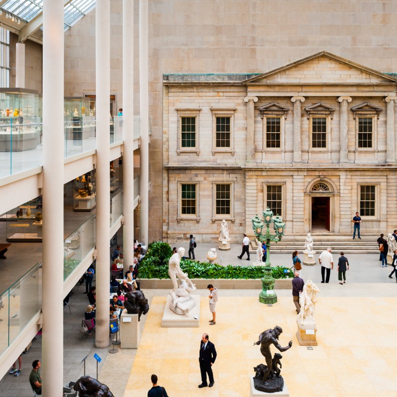 Inside the Metropolitan Museum of Art in New York City.