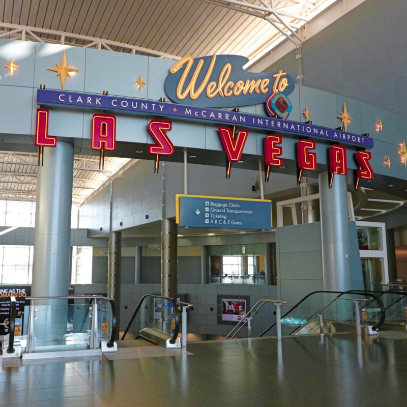 Inside the newly renamed Harry Reid International Airport in Las Vegas.