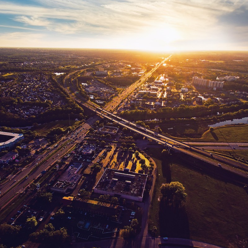 Kissimmee, Florida, at sunset.