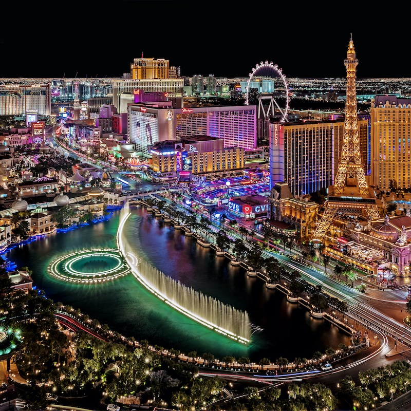Las Vegas Strip at night.