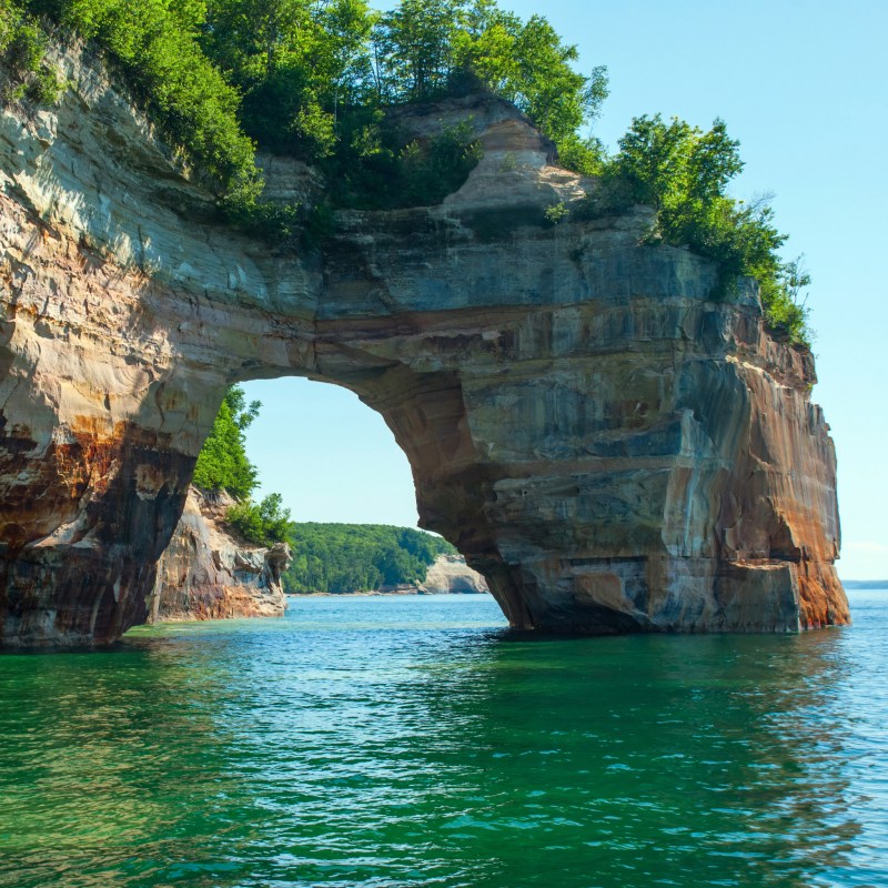 Lover's Leap arch on Pictured Rocks National Lakeshore in Michigan.
