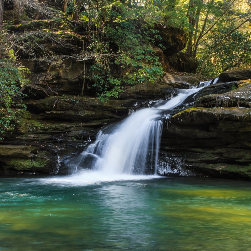 Lower Caney Creek Falls in Bankhead National Forest, Alabama.