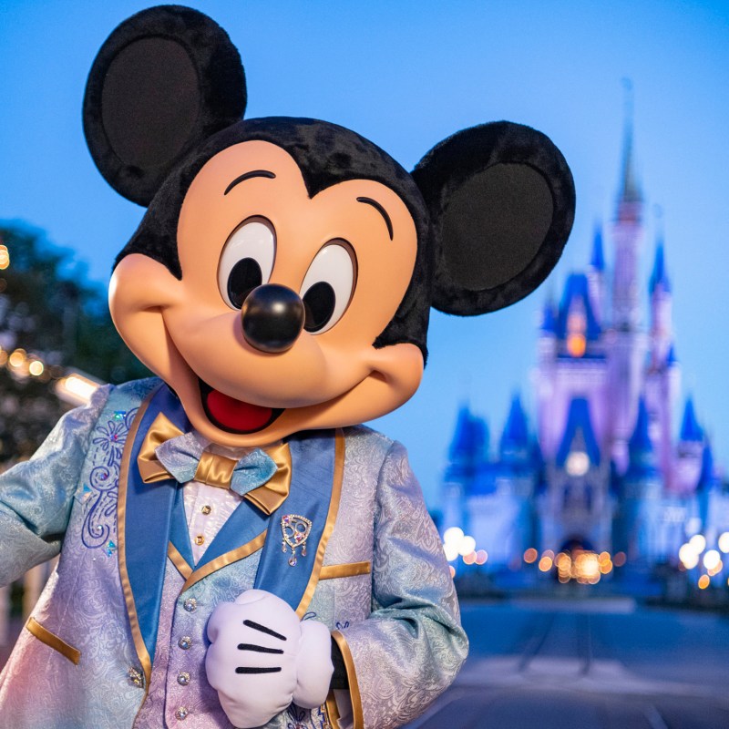 Mickey Mouse all dressed up for Disney's 50th Anniversary Celebration.