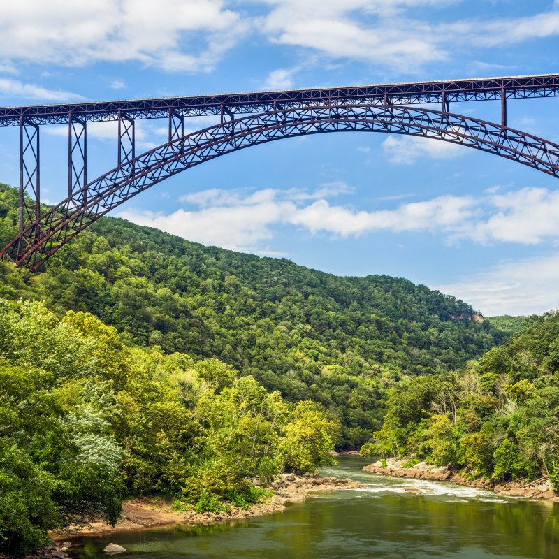 New River Gorge Bridge at what is now New River Gorge National Park.