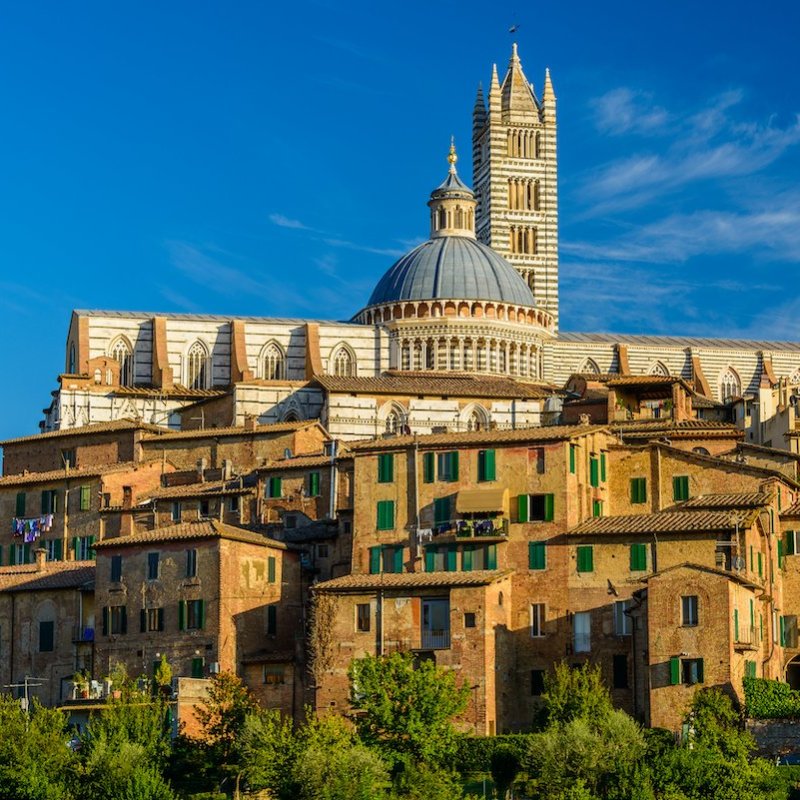 Old buildings in Siena, Italy.